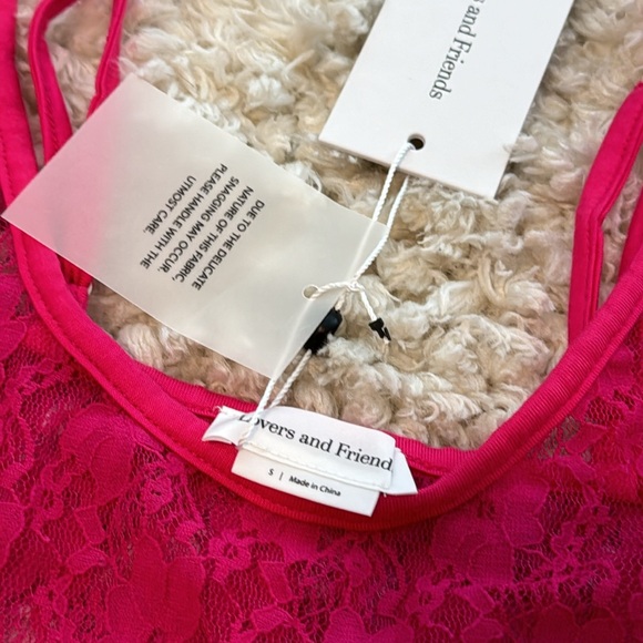 🩷 Lovers and Friends Lia Sheer Tank Top Small Hot Pink BNWT 🩷 - Picture 7 of 10